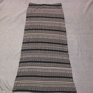 Ann Taylor Loft Tribal Print Navy Blue Maxi Skirt